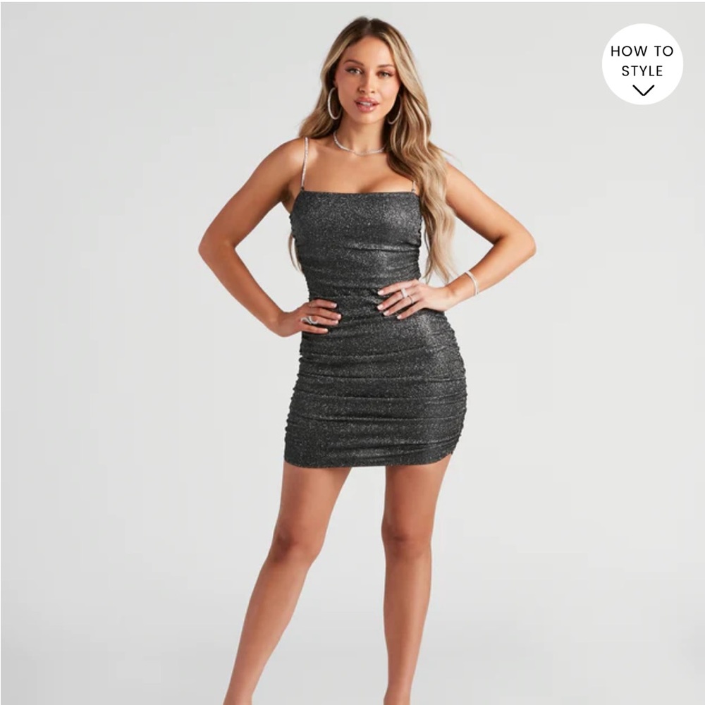 Give me the glitz glitter mini dress - new with tags/never worn!